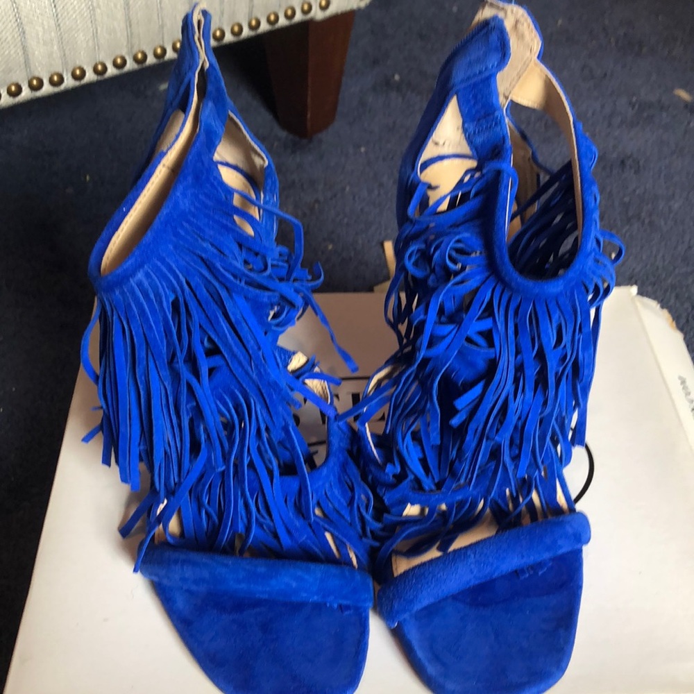 Steve Madden suede tassel heels